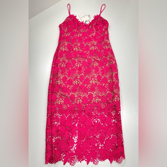 BARDOT Tayla Lace Dress Pink Beetroot New With Tags Size US Small 6 - Picture 2 of 16